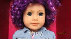 NIB CYO American Girl Blue eyes Purple curly hair light skin Earrings Freckles