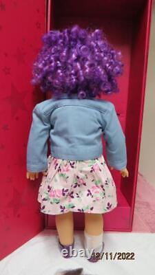 NIB CYO American Girl Blue eyes Purple curly hair light skin Earrings Freckles