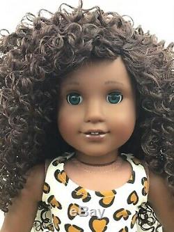 Natasha Custom OOAK African American Girl Doll Brown Curly Hair Blue Eyes CYO