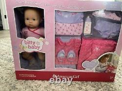 New American Girl Bitty Baby Doll & Accessories Blond Blue Eyes Outfits Bag Etc