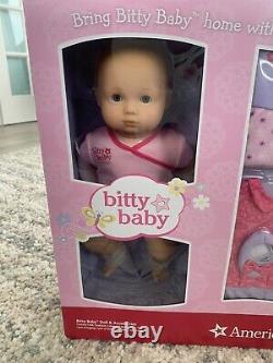 New American Girl Bitty Baby Doll & Accessories Blond Blue Eyes Outfits Bag Etc