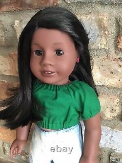 Nina Custom American Girl Doll Brown Eyes Addy Mold Black Brown Hair Ooak