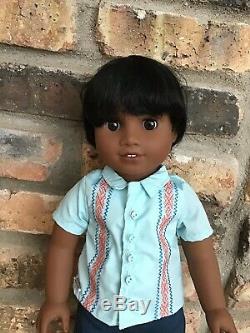 Noah Custom Boy American Girl Doll OOAK Black Hair Brown Eyes Dark Skin