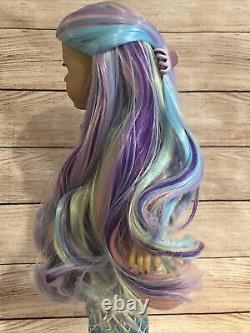 OOAK American Girl Doll 18 Blue Eyes Mermaid Rainbow Hair Facepaint Custom