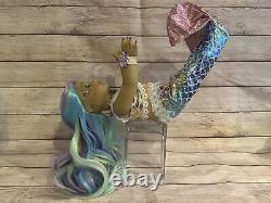 OOAK American Girl Doll 18 Blue Eyes Mermaid Rainbow Hair Facepaint Custom