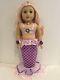 OOAK American Girl Doll 18 Long Pink Curly Hair Blue Eyes Mermaid Facepaint