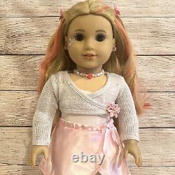 OOAK American Girl Doll Blonde Hair With Pink Streaks Ballerina Custom Face Paint