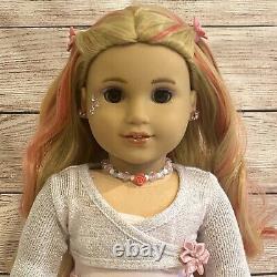 OOAK American Girl Doll Blonde Hair With Pink Streaks Ballerina Custom Face Paint