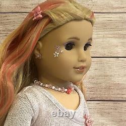 OOAK American Girl Doll Blonde Hair With Pink Streaks Ballerina Custom Face Paint