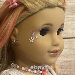 OOAK American Girl Doll Blonde Hair With Pink Streaks Ballerina Custom Face Paint
