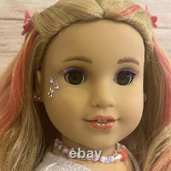 OOAK American Girl Doll Blonde Hair With Pink Streaks Ballerina Custom Face Paint