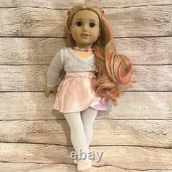 OOAK American Girl Doll Blonde Hair With Pink Streaks Ballerina Custom Face Paint