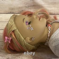 OOAK American Girl Doll Blonde Hair With Pink Streaks Ballerina Custom Face Paint