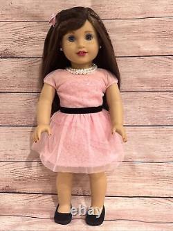 OOAK American Girl Doll Grace Brown Hair Blue Eyes 2015 Party Makeup Custom