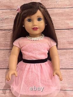 OOAK American Girl Doll Grace Brown Hair Blue Eyes 2015 Party Makeup Custom