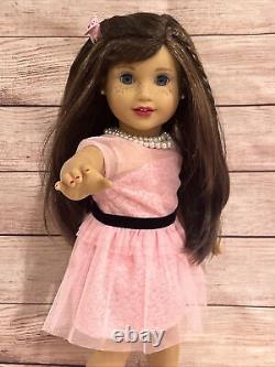 OOAK American Girl Doll Grace Brown Hair Blue Eyes 2015 Party Makeup Custom