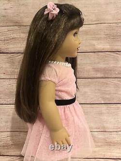 OOAK American Girl Doll Grace Brown Hair Blue Eyes 2015 Party Makeup Custom