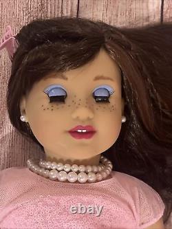 OOAK American Girl Doll Grace Brown Hair Blue Eyes 2015 Party Makeup Custom