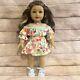 OOAK American Girl Doll Long Brown Curly Hair With Highlights Green Eyes Custom