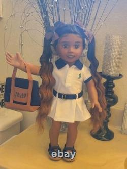 OOAK American Girl Doll with Extra long hair human hair and Freckles