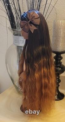 OOAK American Girl Doll with Extra long hair human hair and Freckles