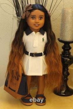 OOAK American Girl Doll with Extra long hair human hair and Freckles
