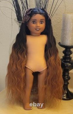 OOAK American Girl Doll with Extra long hair human hair and Freckles