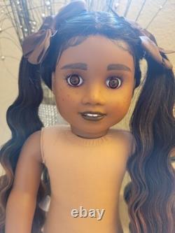 OOAK American Girl Doll with Extra long hair human hair and Freckles