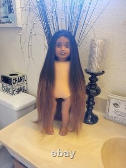 OOAK American Girl Doll with Extra long hair human hair and Freckles