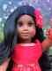 OOAK American Girl Historical Cecile Doll Long BEAUTIFUL Black Curls Hazel Eyes