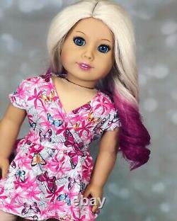 Ooak custom american girl doll Pink Hair