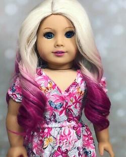 Ooak custom american girl doll Pink Hair