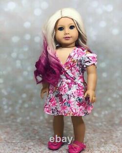 Ooak custom american girl doll Pink Hair