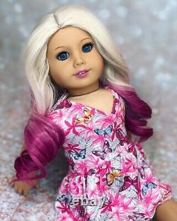 Ooak custom american girl doll Pink Hair