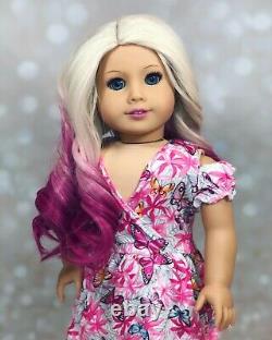 Ooak custom american girl doll Pink Hair