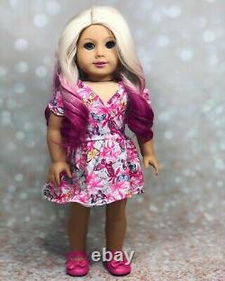 Ooak custom american girl doll Pink Hair