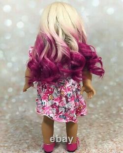 Ooak custom american girl doll Pink Hair