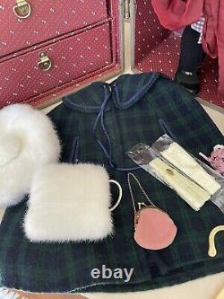 PLEASANT COMPANY American Girl Samantha LOT EARLY DOLL withTrunk & Accessories