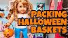 Packing Halloween Baskets With Candy For American Girl Dolls