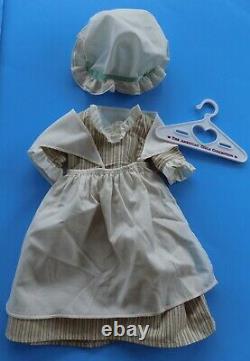 Pleasant Company 1996 Felicity Work Gown American Girl Dress Mob Cap Apron Scarf