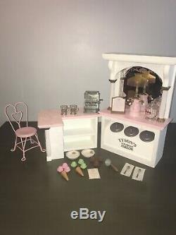 RARE American Girl SAMANTHA'S ICE CREAM PARLOR for 18 Dolls BKD53 25 + Pieces