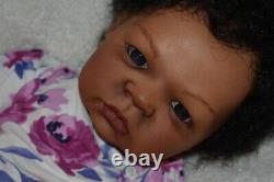 Reborn Baby Doll 3 Month Old African American Baby Girl Layla With 3D Skin OOAK