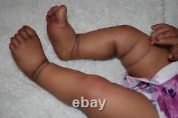 Reborn Baby Doll 3 Month Old African American Baby Girl Layla With 3D Skin OOAK