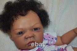 Reborn Baby Doll 3 Month Old African American Baby Girl Layla With 3D Skin OOAK