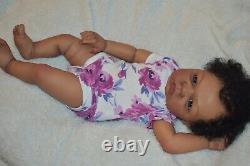 Reborn Baby Doll 3 Month Old African American Baby Girl Layla With 3D Skin OOAK