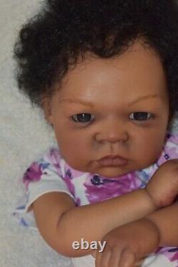 Reborn Baby Doll 3 Month Old African American Baby Girl Layla With 3D Skin OOAK