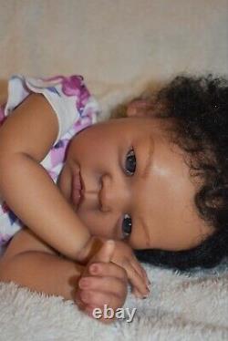 Reborn Baby Doll 3 Month Old African American Baby Girl Layla With 3D Skin OOAK