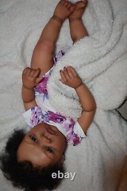 Reborn Baby Doll 3 Month Old African American Baby Girl Layla With 3D Skin OOAK