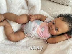 Reborn Baby Doll African American 3 Month Old Baby Girl June With 3D Skin OOAK