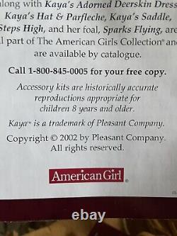 Retired 2002 American Girl 18 Kaya Doll withBox & 2 Outfits, Stand, Moccasins ETC